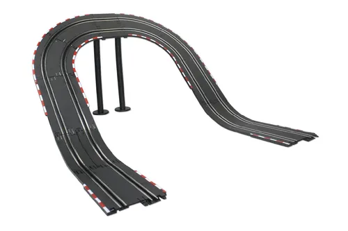 Teknotoys Slot 1:43 Überhöhte Kurve Komplettset mit Brückanpfeiler Rennbahn