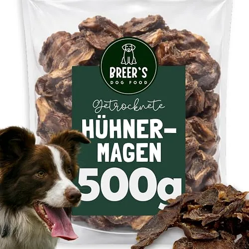 Hühnermägen 500g getrocknet für Hunde – natürlicher Hundesnack, Kausnack, Kauartikel, Leckerli und Belohnung aus 100% Huhn