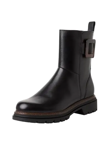 Tamaris Stiefelette 1-25415-43 003 - Wanderschuhe mit 3 cm Absatzhöhe, aus hochwertigem Materialmix aus Leder und Textil für optimalen Komfort und Style.