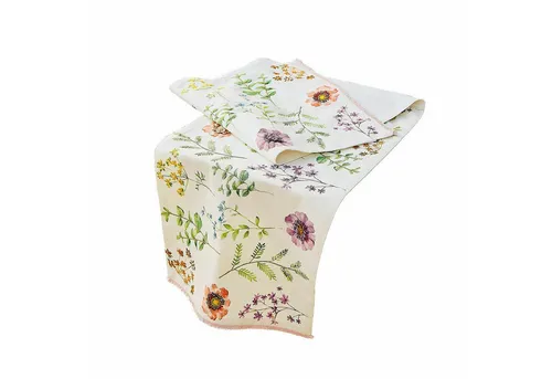 LOBERON Tischläufer Fahzoura – Florale Stickereien mit Fransen - Verspielter Tischläufer aus Baumwolle mit aufwendigen floralen Stickereien und charmanten Fransen. LANGLEBIG & NACHHALTIG: Hergestellt aus nachwachsenden Rohstoffen für ein stilvolles Ambiente in Ihrem Zuhause.