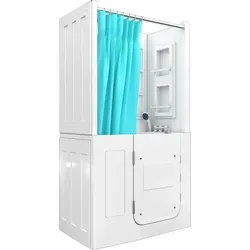 AcquaVapore Seniorendusche und Sitzwanne Kombination - Sanitäranlagen & Zubehör, komfortable Duschbadewanne mit Tür für einfachen Zugang und maximale Sicherheit, ideal für Senioren.