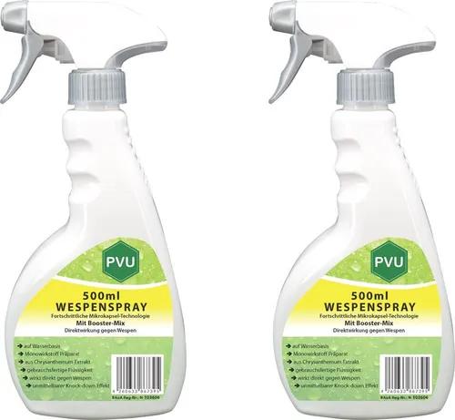 PVU Wespenspray Wespenbekämpfung mit Fortschrittlicher Mikrokapsel-Technologie, 1 l, Booster Mix, unmittelbarer Knock-down Effekt