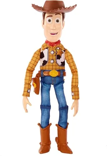 Mattel Disney Pixar Toy Story Woody Figur - Weich- & Stoffpuppen, sprechende Woody Figur mit über 30 Phrasen und weichem Ragdoll Körper für interaktiven Spielspaß – ideal für Toy Story Fans ab 3 Jahren!