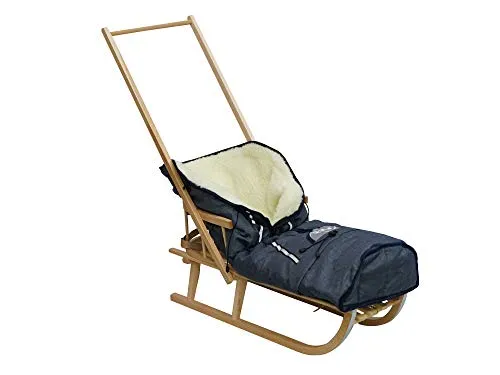 Skyline Holzschlitten für Kinder mit Rückenlehne