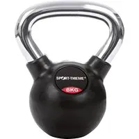 Sport-Thieme Gusseisen Kettlebell gummiert - Hochwertige Kugelhantel mit Chrom-Griff - Kettlebells in Studio-Qualität: Ideal für Schwungübungen mit rutschfestem Griff und in 11 Gewichtsklassen von 4 kg bis 32 kg. Perfekt für Einsteiger und Profis!