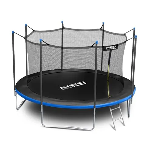Neo-Sport Trampolin Outdoor Kinder Gartentrampolin Sicherheitsnetz Innen Leiter Gepolsterte Stangen Wetterfest Rostfrei Belastbar