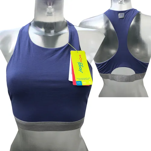 Sloggi by Triumph Move Flow Top1 Damen Sport BH Top Bustier Gr. XS Blau NEU