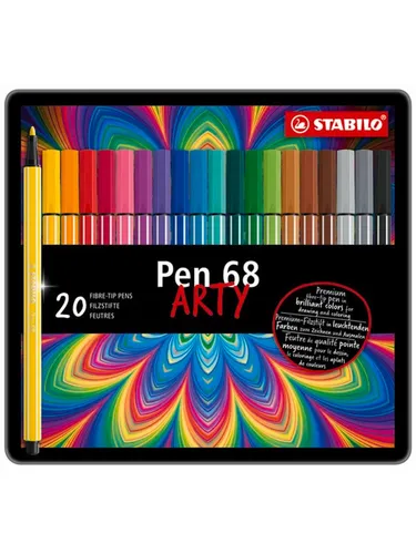 STABILO Pen 68 Arty metal tin of 20 colors