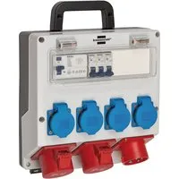Brennenstuhl Wandverteiler IP44 - Tragbarer Stromverteiler 16A mit FI-Personenschutzschalter, robust und ideal für Industrie und Handwerk