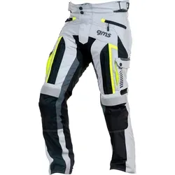 GMS Everest Motorrad Textilhose, grau-gelb, Größe S