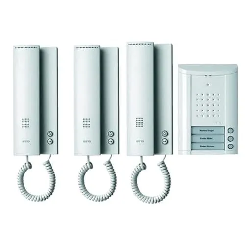 Schneider Electric 3 Familien TürSprechanlagenSet weiss - Kabelgebunden, ideal für Mehrfamilienhäuser und komfortable Kommunikation