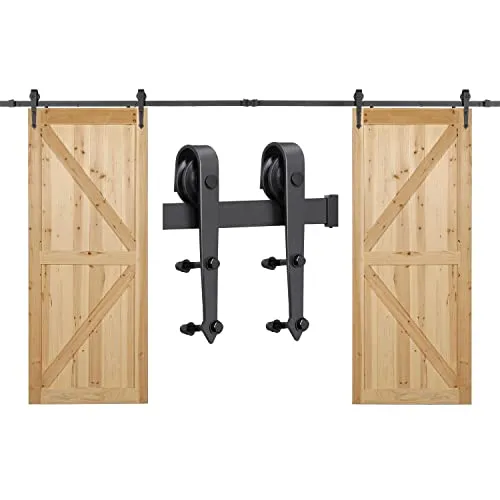 Yaheetech 366cm Schiebetürbeschlag Set Schiebetürsystem Laufschiene für Schiebetür mit Abstandshalter Montage-Set