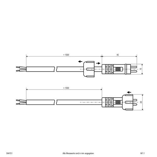 EVN IP44-Stecksystem, 12-24V, Anschlussleitung, 1,5m (044151)