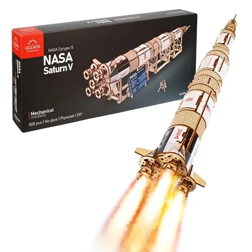 UGEARS NASA Saturn V Modellraketen-Bausatz