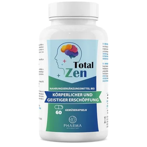 TOTAL ZEN Nahrungsergänzungsmittel mit Ashwagandha ksm-66, Rhodiola und Bacopa Monnieri, Gedächtnis Kapseln, anti stress, innere ruhe, gedächtnis tabletten, focus supplements gegen Müdigkeit und Angst