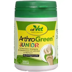 ArthroGreen Junior 25 g - Ergänzungsfuttermittel für Hunde und Katzen, unterstützt gesundes Wachstum und Gelenkentwicklung mit Grünlippmuschel und Vitamin C