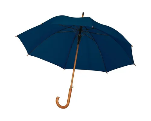 Easy Gifts Stockregenschirm Automatik-Regenschirm mit Holzgriff / Farbe: dunkelblau