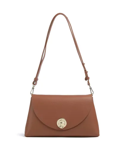 Coccinelle Nikla Schultertasche Leder 30 cm braun - Elegante Schultertasche aus hochwertigem Leder mit praktischem Drehverschluss. Ideal für modebewusste Frauen, bietet sie viel Stauraum und vielseitige Tragemöglichkeiten.