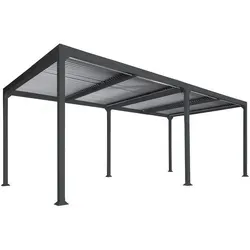 Alu Pergola MCW-L41, Lamellen-Pavillon 3x6m - Pavillon mit drehbarem Lamellendach für individuell regulierbaren Schatten. Robustes 8x8cm Aluminiumgestell für hohe Stabilität und Langlebigkeit. Ideal für entspannte Stunden im Freien.