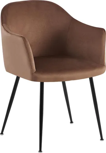 Deluke Esszimmerstuhl Braun, Samt, 57x80x58 cm