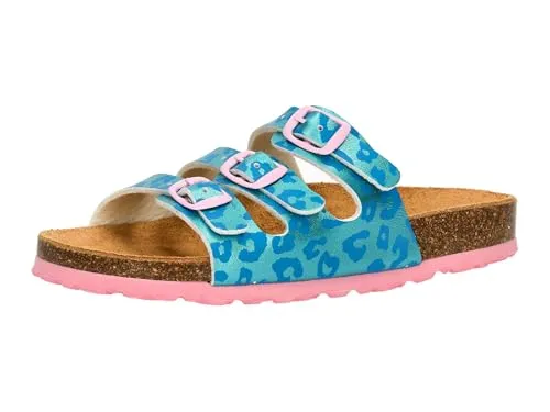 Lico Damen Bioline Kids Pantoletten, Türkis Rosa, 40 EU - Mädchenmode mit verstellbaren Schnallen und dämpfungsaktiver EVA Laufsohle für optimalen Komfort und Unterstützung bei jedem Schritt.