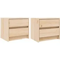 vidaXL Nachttisch 2er Set aus Kiefernholz von vidaXL