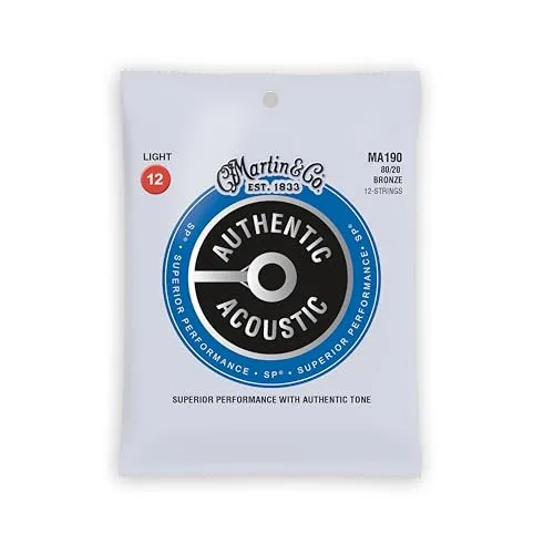 MARTIN 12 Akustikgitarrensaiten, Superior Performance Light 12-54, 80/20 Bronze (MA190)