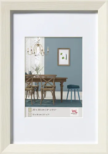 Walther Design Bilderrahmen Weiss 40 x 60 cm mit Passepartout - Wand- & Tischbilderrahmen aus MDF mit folierter Oberfläche, vielseitig nutzbar für Fotos im Format 40 x 60 cm oder 30 x 45 cm dank Passepartout, ideal für individuelle Raumgestaltung.