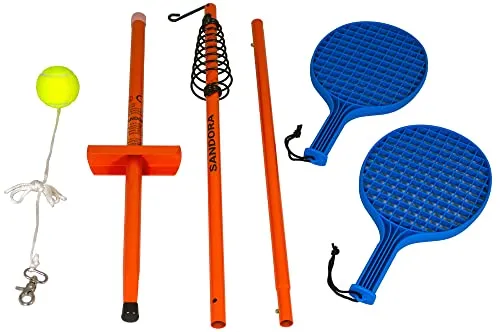 Sandora 25020 Circletennis - Twistball - 3-teilig orange/blau für tollen Garten Spielspaß und jegliche Freizeitaktivität für Camping und Unterwegs EIN absolutes Kindervergnügen