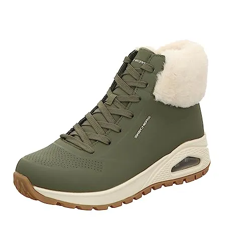 Skechers Damen Uno Rugged Fall Air Stiefelette - olivgrün, 41 EU - Wanderschuhe mit Air-Cooled Memory Foam(R) für optimalen Komfort und 3M(R) Scotchgard(R) Schutz gegen Wasser und Flecken.