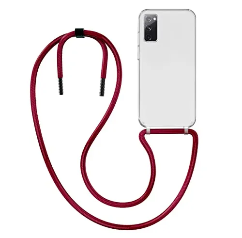 MyGadget Handykette für Samsung Galaxy S20 - [ Hülle mit Band abnehmbar & verstellbar ] - Handyhülle mit Handyband zum Umhängen Schnur Case Schutzhülle - Wein Rot