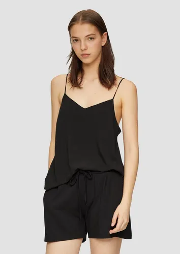 QS Muskelshirt Bluse Bluse aus Satin mit V-Neck