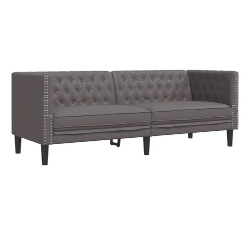 vidaXL Chesterfield Sofa 3-Sitzer - Sofas & Couches – Elegantes Chesterfield-Design aus pflegeleichtem Kunstleder, ideal zum Entspannen und ein echter Blickfang für dein Wohnzimmer.