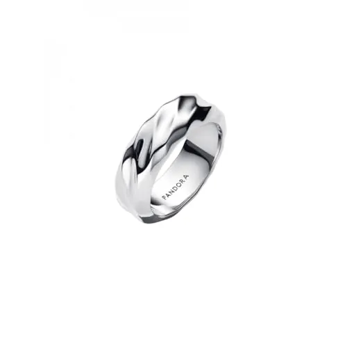 Pandora Gewellter Breiter Band-Ring aus Sterling-Silber, Gr. 54 - Ringe für Damen mit einzigartigem gewellten Design, inspiriert von der Schönheit der Unvollkommenheit – perfekt für kreative Individualisten.