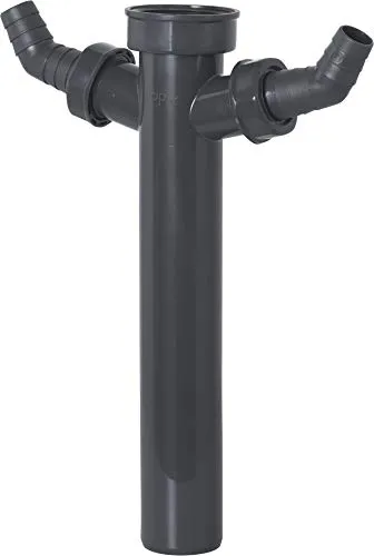 Cornat Rezyklat Verstellrohr - 1 1/2 Zoll x 40 mm - 250 mm Länge - Mit zwei Geräteanschlüssen - Hergestellt aus recycelten Kunststoffen - Made in Germany Qualität / Siphon-Tauchrohr / T356204R