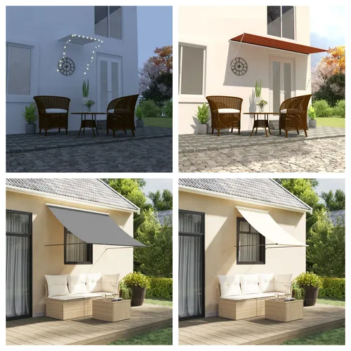 Einziehbare Balkonmarkise Klemmmarkise - optimaler Sonnenschutz - Markise in Creme, Größe 100 x 150 cm, aus robustem 180 g/m² Polyester mit PA-Beschichtung, ideal für Balkon und Terrasse, schützt vor Sonne und bietet Privatsphäre.
