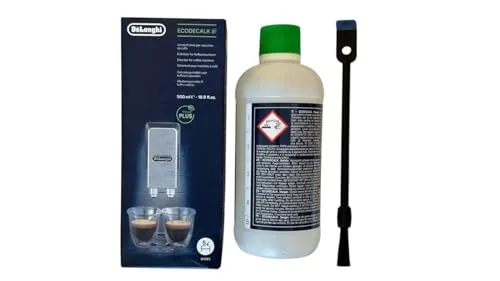 Entkalker passend für DeLonghi Kaffeemaschinen 500ml Flüssigentkalker zur Entkalkung von Kaffeevollautomaten Espressomaschinen inkl MDS-Pro Tresterspachtel mit Pinsel zur Reinigung von Tresterbehälter