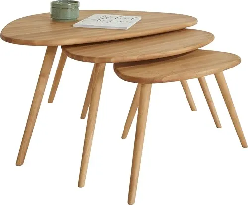 Couchtische Set VIGO, Kernbuche massiv geölt