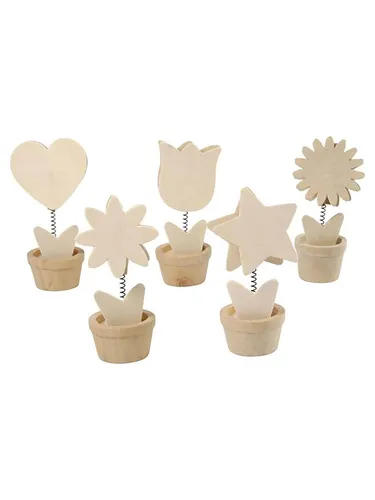 Creativ Company Decorate your Wooden Memoclip Flower 10pcs.