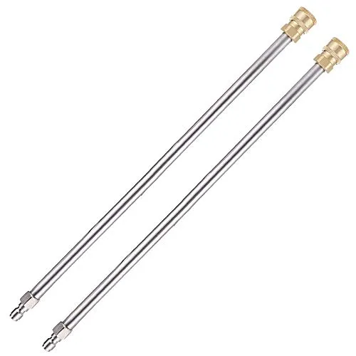 Frunimall 2 Stück Verlängerung Hochdruckreiniger, 33 cm, 4000 psi, Reinigungswerkzeuge, Lanze, Ersatz für Hochdruckreiniger, Pistole, Reinigungsmaschine mit Schnellanschluss 1/4