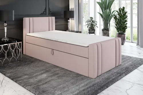 A&J MöbelLand Boxspringbett KLAUS mit Bettkasten in pink von Mebloland