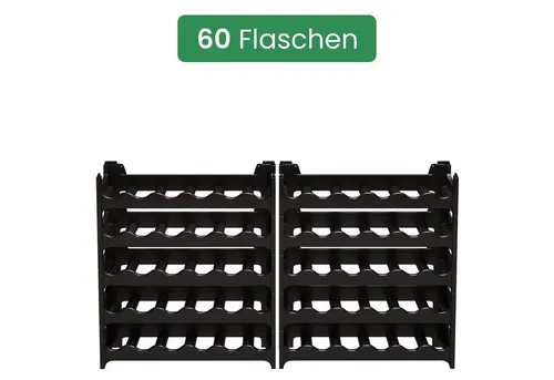 ARTECSIS Weinregal stapelbar für 60 Flaschen in schwarz von ARTECSIS