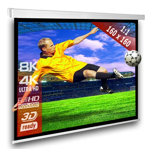 1:1 SlenderLine Beamer Motorleinwand 160 x 160 (154 x 154) cm HDTV 3D 4K 86
