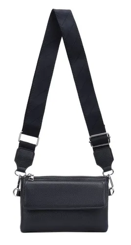 ITALYSHOP24 Geldbörse Damen Umhängetasche CrossBody Brieftasche Geldbörse Handytasche Reise (Tasche mit einem breitem Muster Stoffgurt/Umhängeband), Bodybag Cross Bag Schmucktasche Brieftasche Clutch Abendtasche