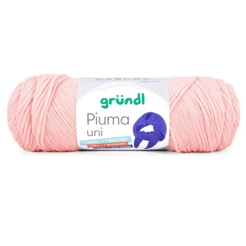 GRÜNDL WOLLE PIUMA UNI 100 g ROSE STRICKGARN HÄKELGARN