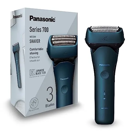 Panasonic Series 700 ES-ALT4B - 3-Klingen Nass- & Trocken-Rasierer für Männer - Folienrasierer für Herren mit Bartdichtesensor und flexiblem Rasierkopf für eine sanfte und gründliche Rasur ohne Hautirritationen.