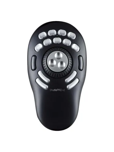 Multimedia Controller PRO v2 - Jog Dial Schwarz, kabelgebunden mit 15 Tasten für präzise Steuerung und kreative Anwendungen