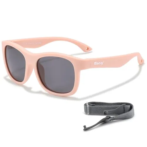 Maesy Kinder Sonnenbrille für Kleinkind und Baby - 1-3 Jahre - UV400 Polarisierter Schutz - Flexibler und Biegsamer Rahmen - Verstellbares Gummiband - Sichere und Bequeme Kindersonnenbrille - Luca