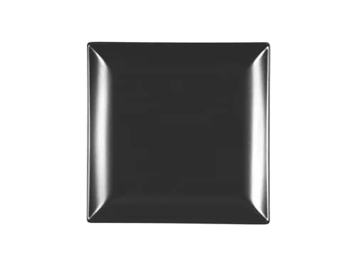 H+H Set mit 6 schwarzen Obsttellern Boston aus Steingut 18x18cm