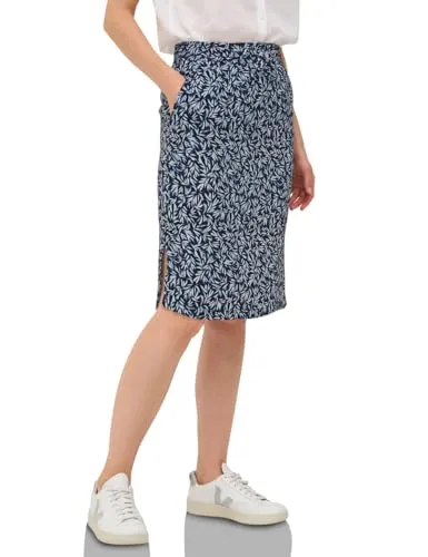 Gemusterter Rock - Röcke für Damen, knielang mit seitlichen Schlitzen und elastischem Bund für optimalen Tragekomfort, perfekt für Sommerlooks.